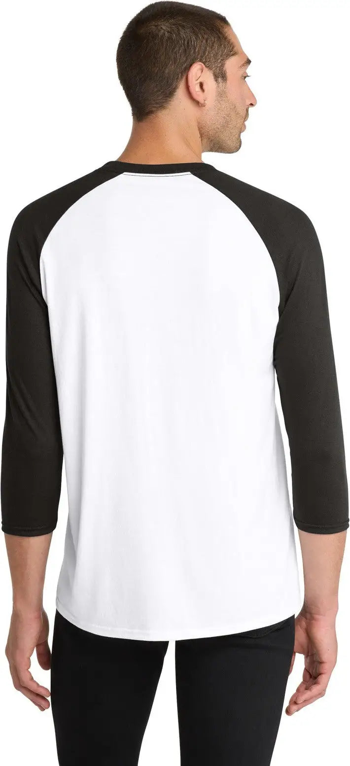 District Dm136 Perfect Tri 3/4-sleeve Raglan - Black White