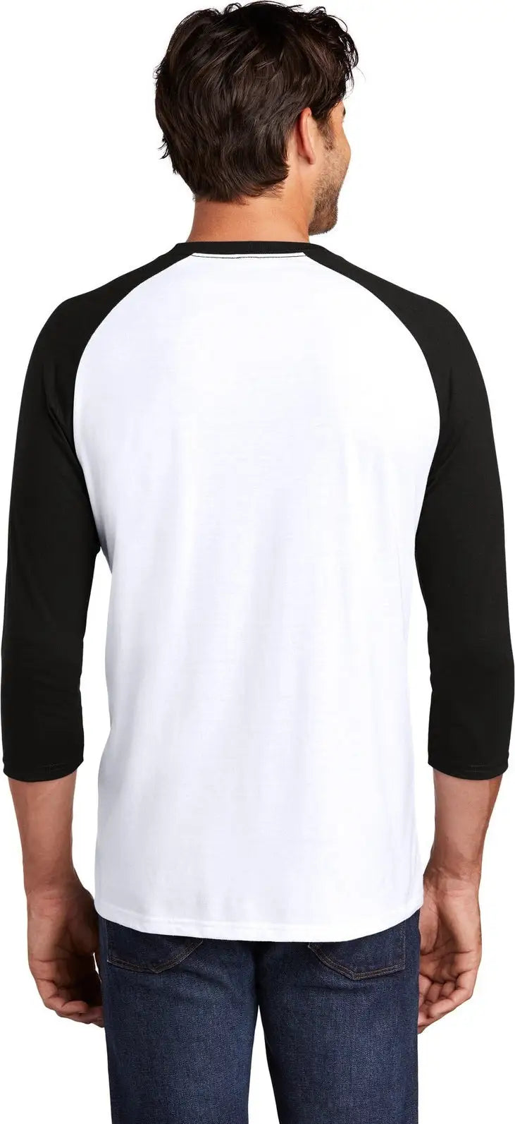 District Dm136 Perfect Tri 3/4-sleeve Raglan - Black White