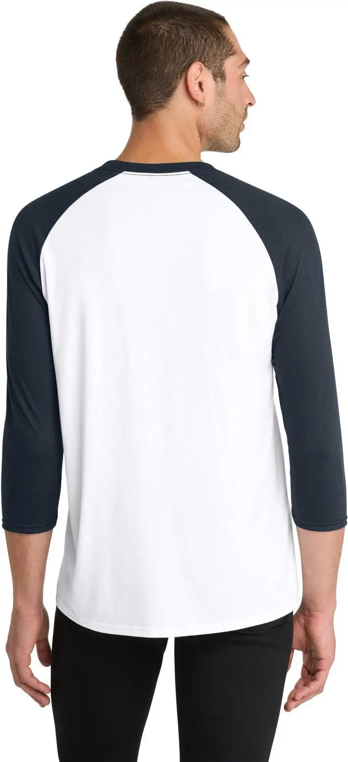 District Dm136 Perfect Tri 3/4-sleeve Raglan - New Navy White