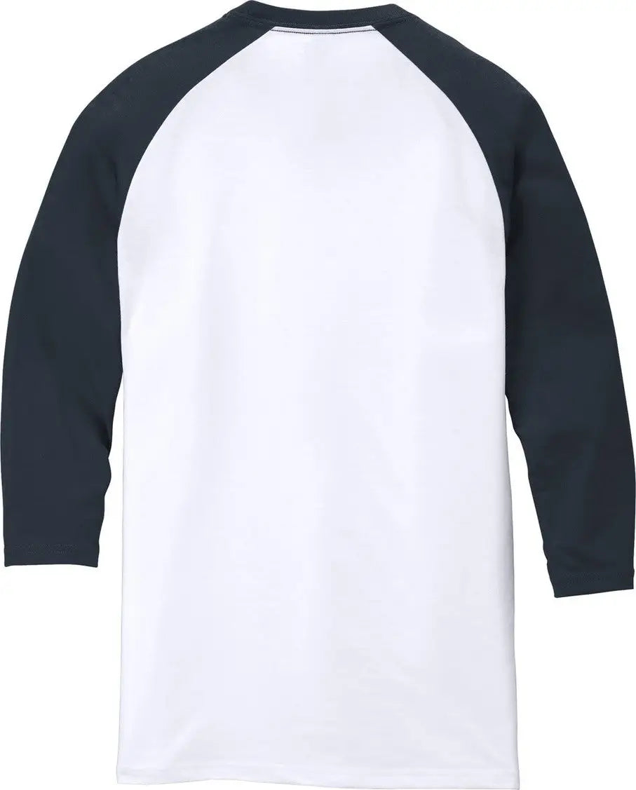 District Dm136 Perfect Tri 3/4-sleeve Raglan - New Navy White