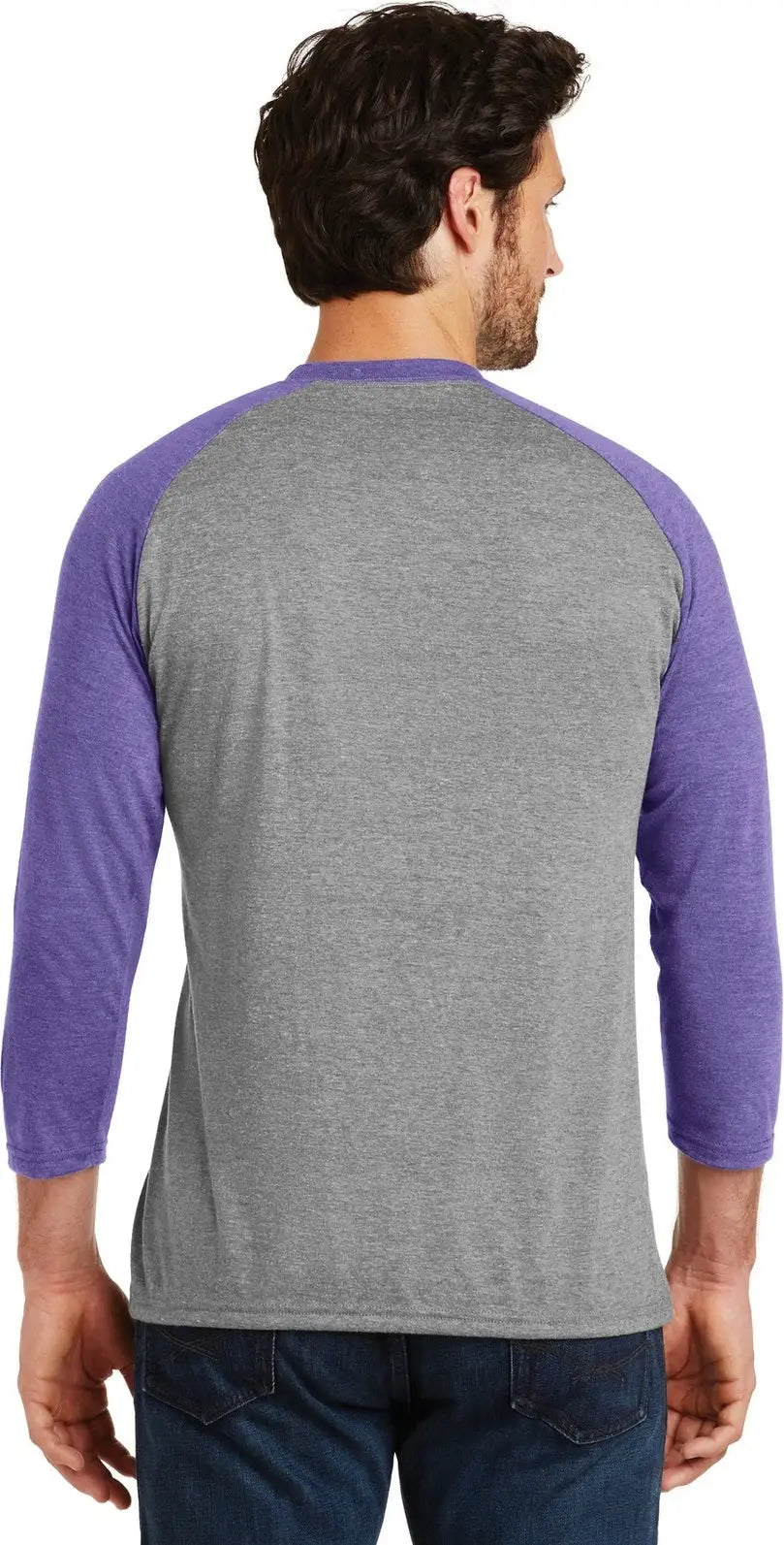 District Dm136 Perfect Tri 3/4-sleeve Raglan - Purple Frost Gray