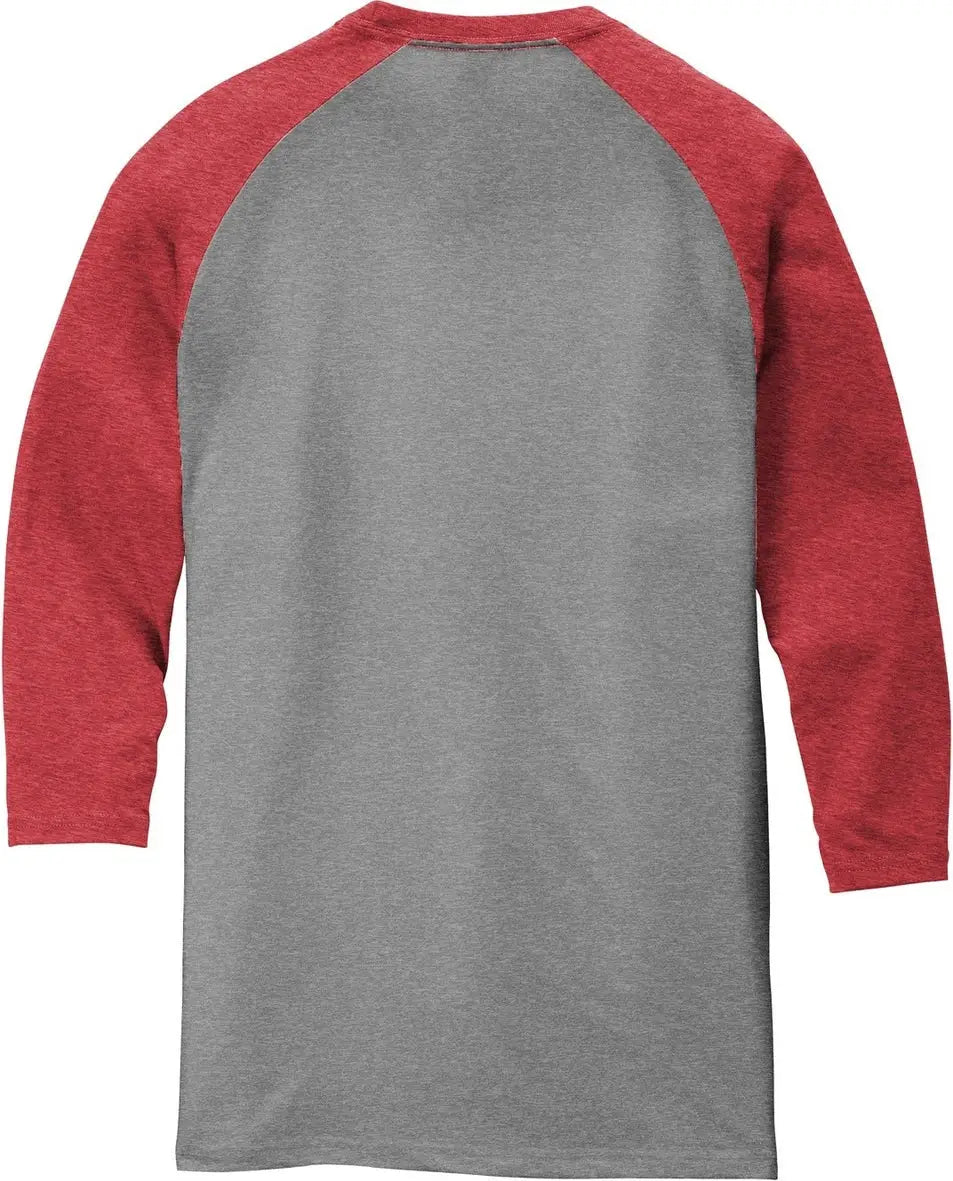 District Dm136 Perfect Tri 3/4-sleeve Raglan - Red Frost Gray