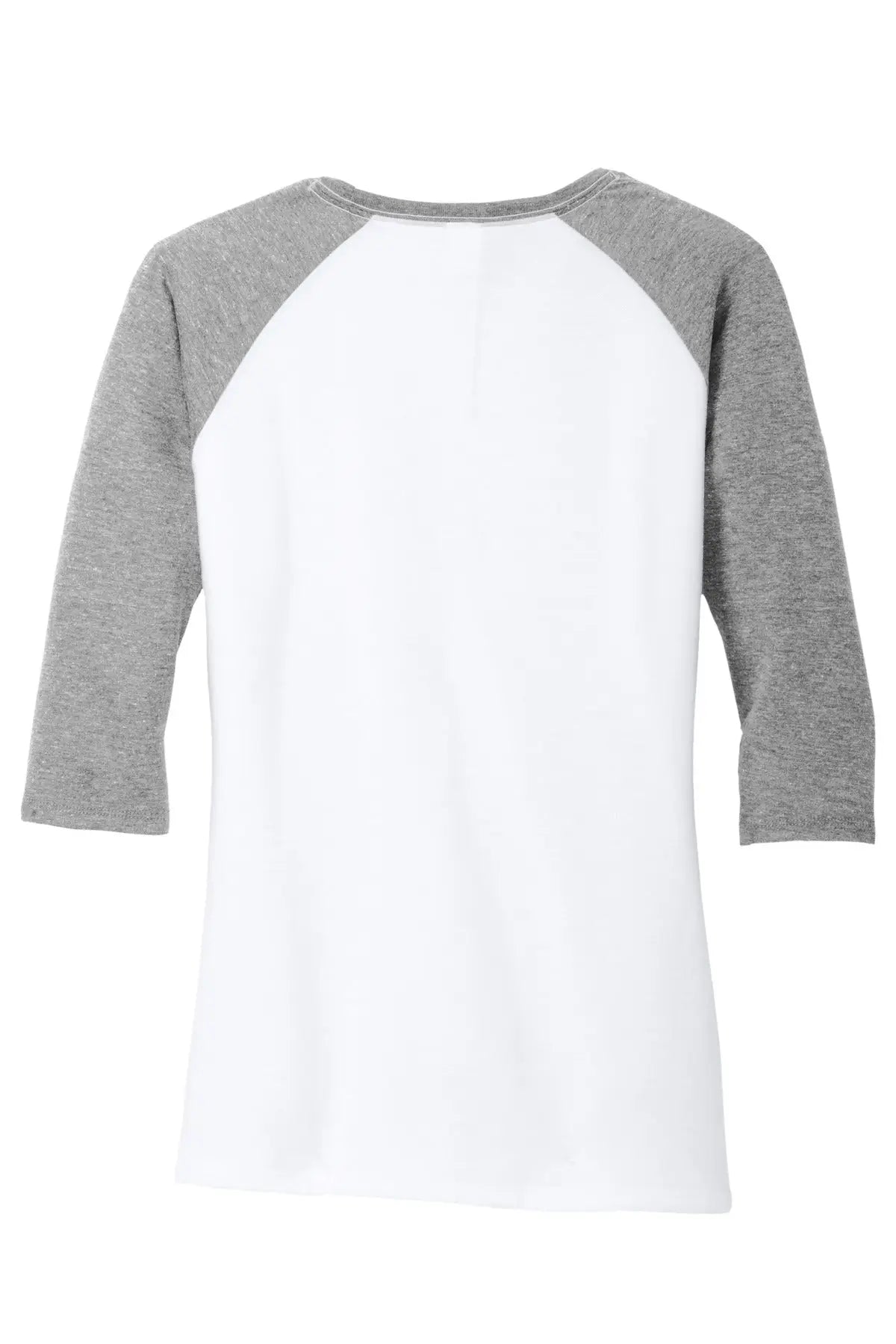 District Dm136l Women’s Perfect Tri 3/4-sleeve Raglan - Gray Frost White