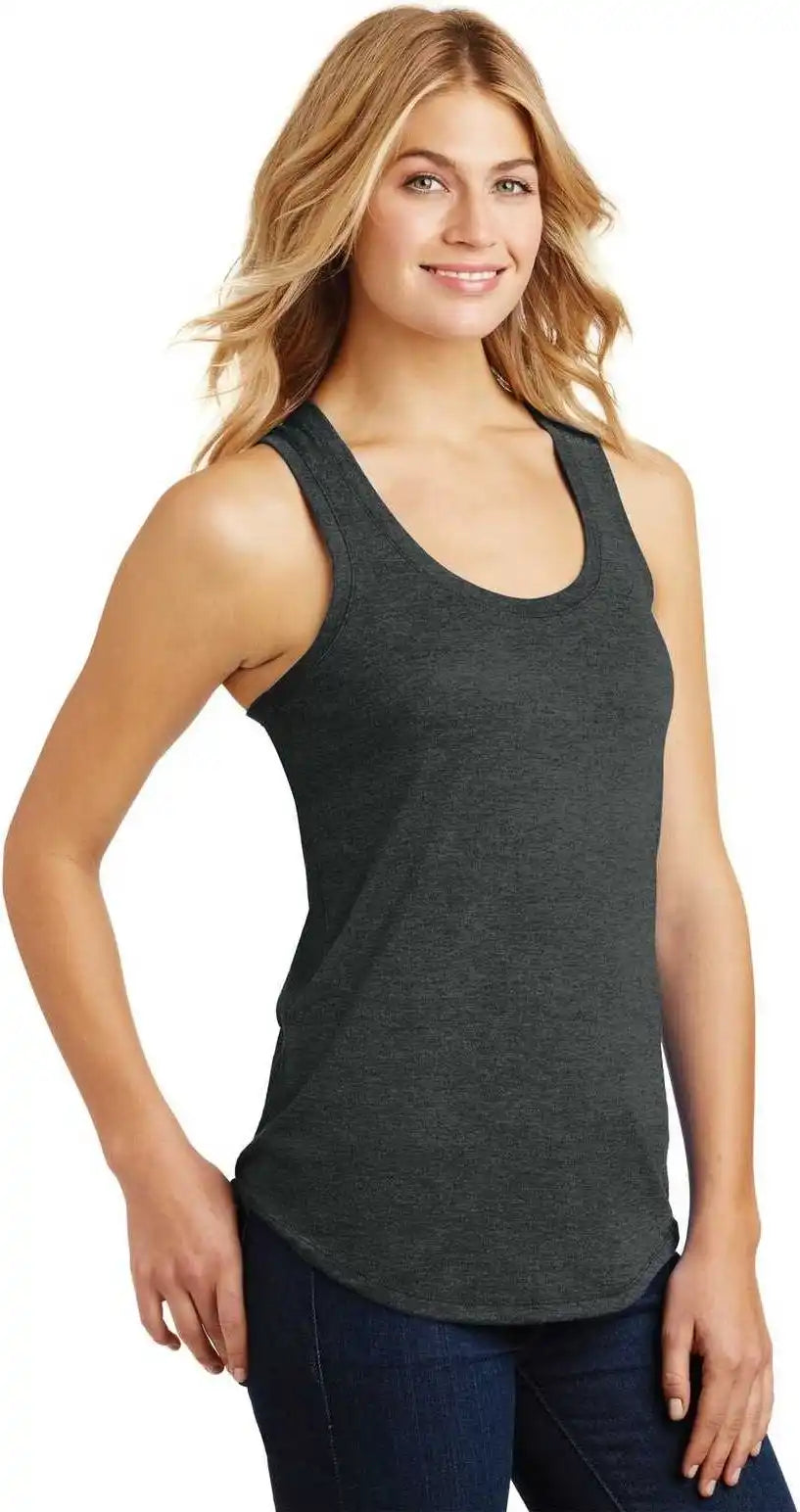 District Dm138l Women’s Perfect Tri Racerback Tank Black Frost