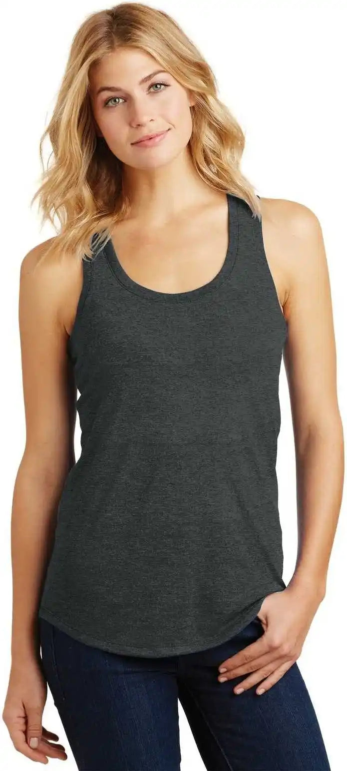 District Dm138l Women’s Perfect Tri Racerback Tank - Black Frost