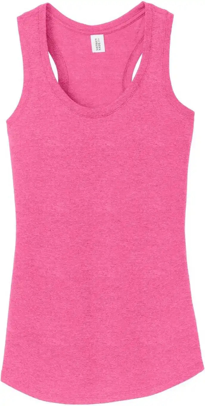 District Dm138l Women’s Perfect Tri Racerback Tank - Fuchsia Frost