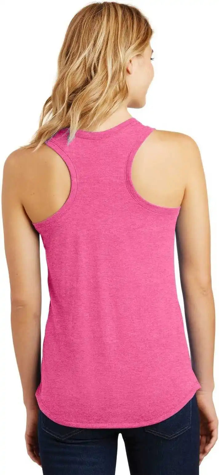 District Dm138l Women’s Perfect Tri Racerback Tank - Fuchsia Frost