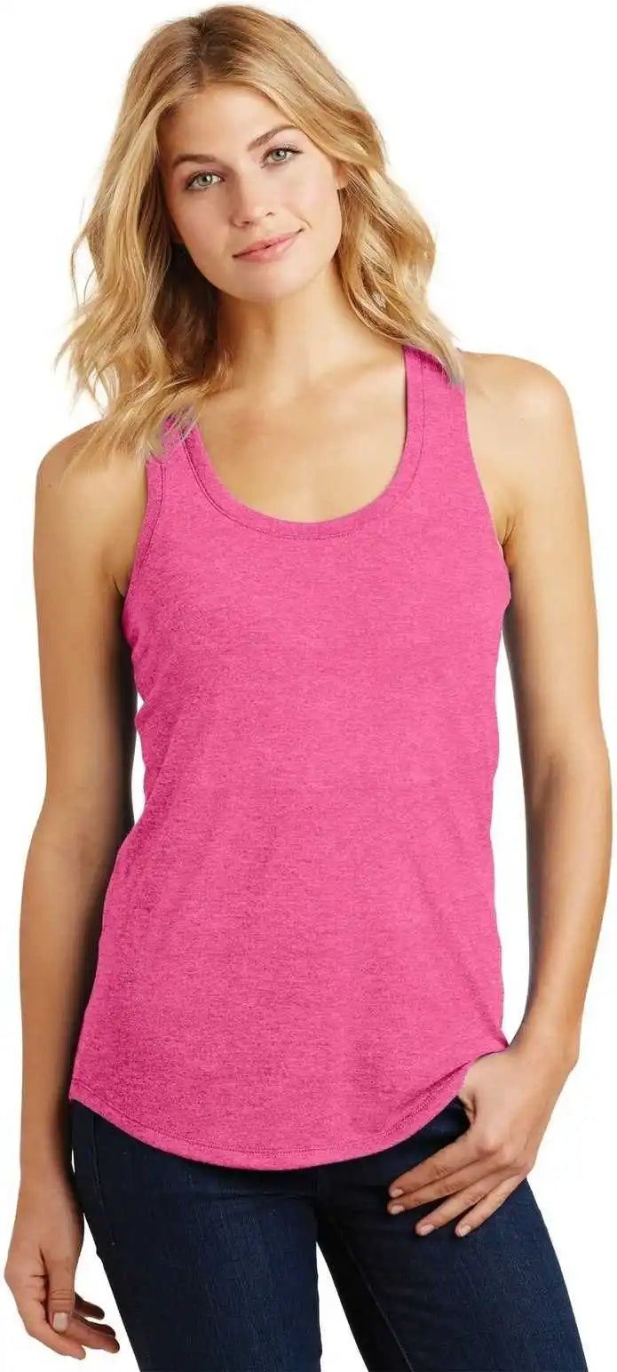 District Dm138l Women’s Perfect Tri Racerback Tank Fuchsia Frost