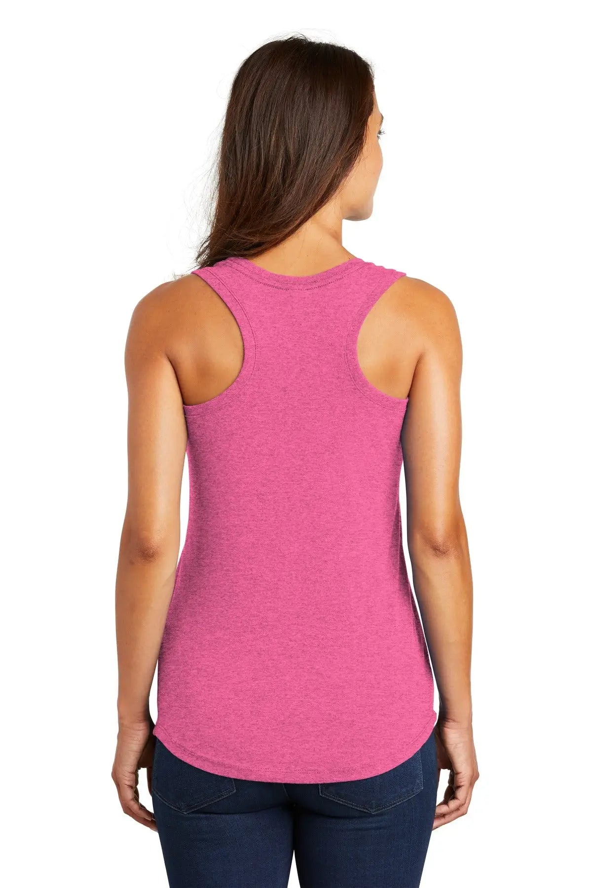 District Dm138l Women’s Perfect Tri Racerback Tank - Fuchsia Frost