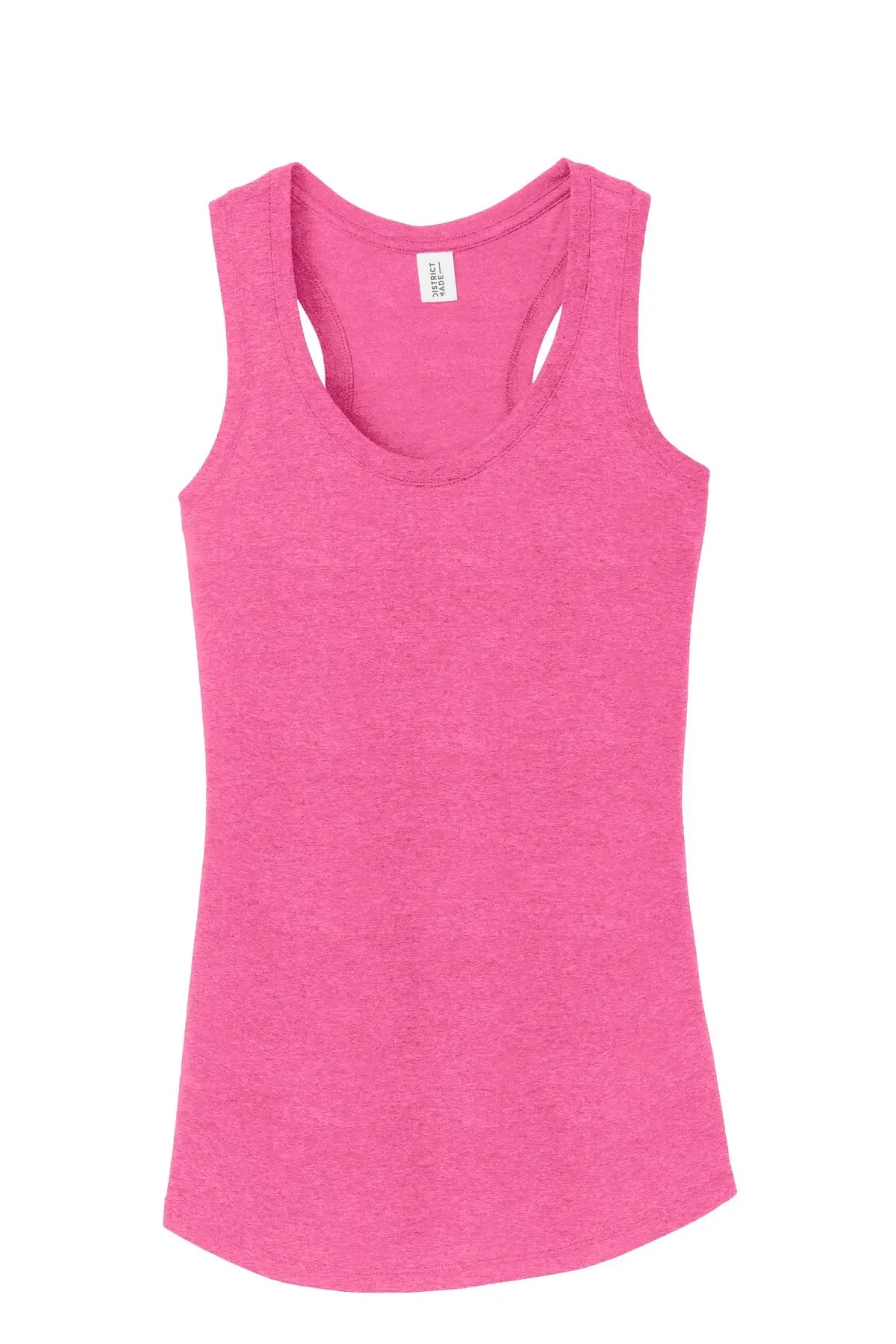 District Dm138l Women’s Perfect Tri Racerback Tank - Fuchsia Frost