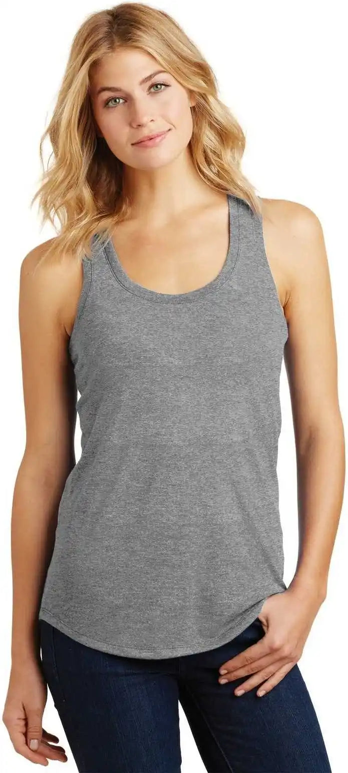 District Dm138l Women’s Perfect Tri Racerback Tank Gray Frost