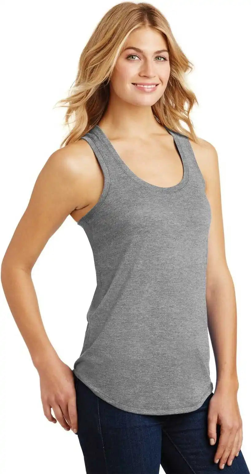 District Dm138l Women’s Perfect Tri Racerback Tank Gray Frost