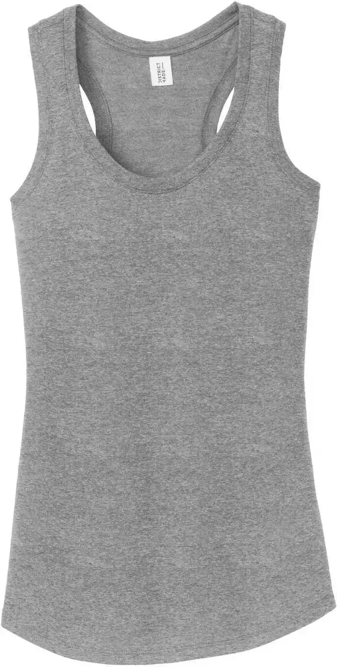 District Dm138l Women’s Perfect Tri Racerback Tank Gray Frost