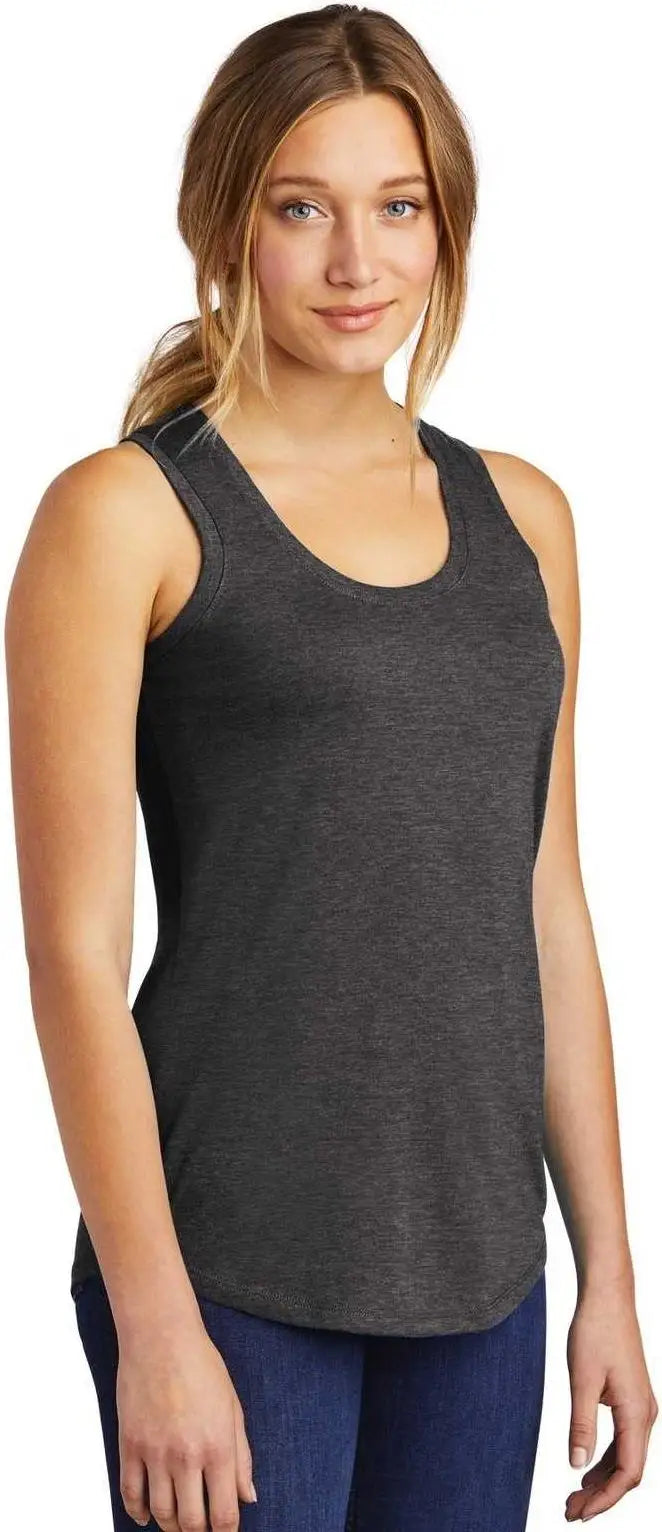 District Dm138l Women’s Perfect Tri Racerback Tank - Heathered Charcoal