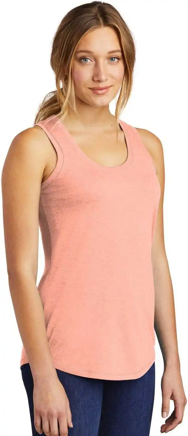 District Dm138l Women’s Perfect Tri Racerback Tank Heathered Dusty Peach