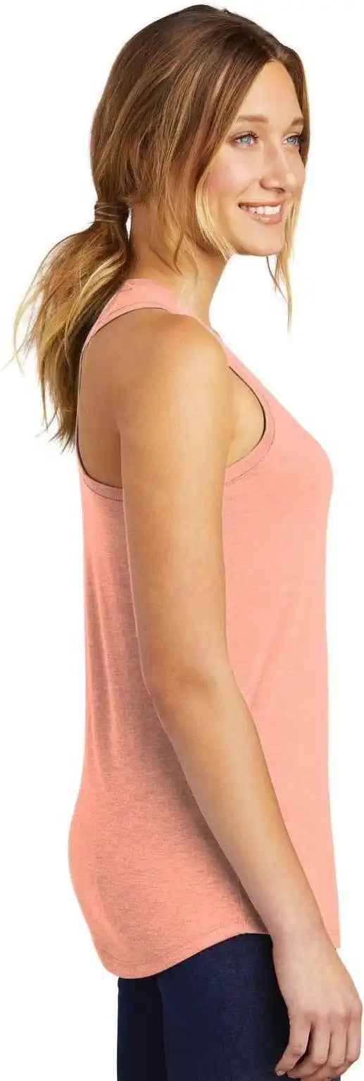 District Dm138l Women’s Perfect Tri Racerback Tank Heathered Dusty Peach