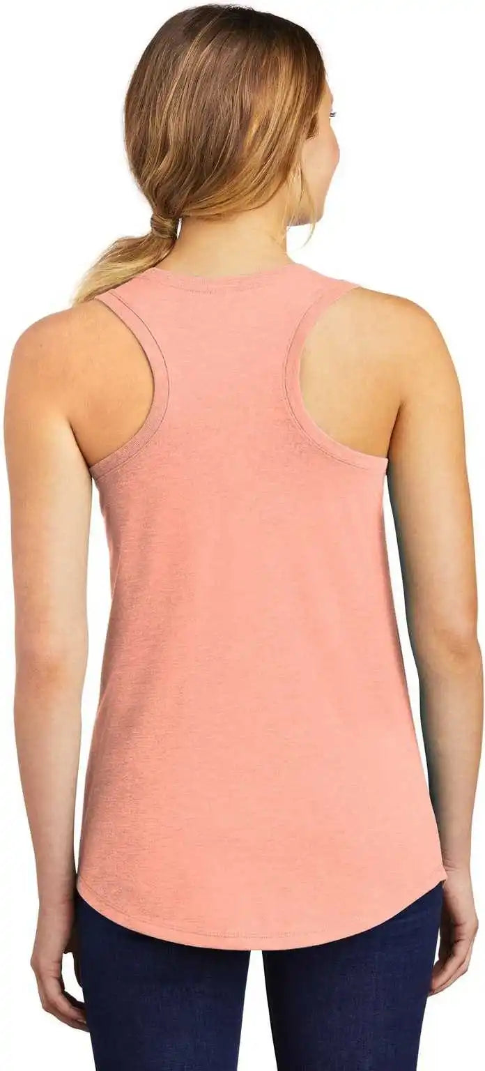 District Dm138l Women’s Perfect Tri Racerback Tank - Heathered Dusty Peach