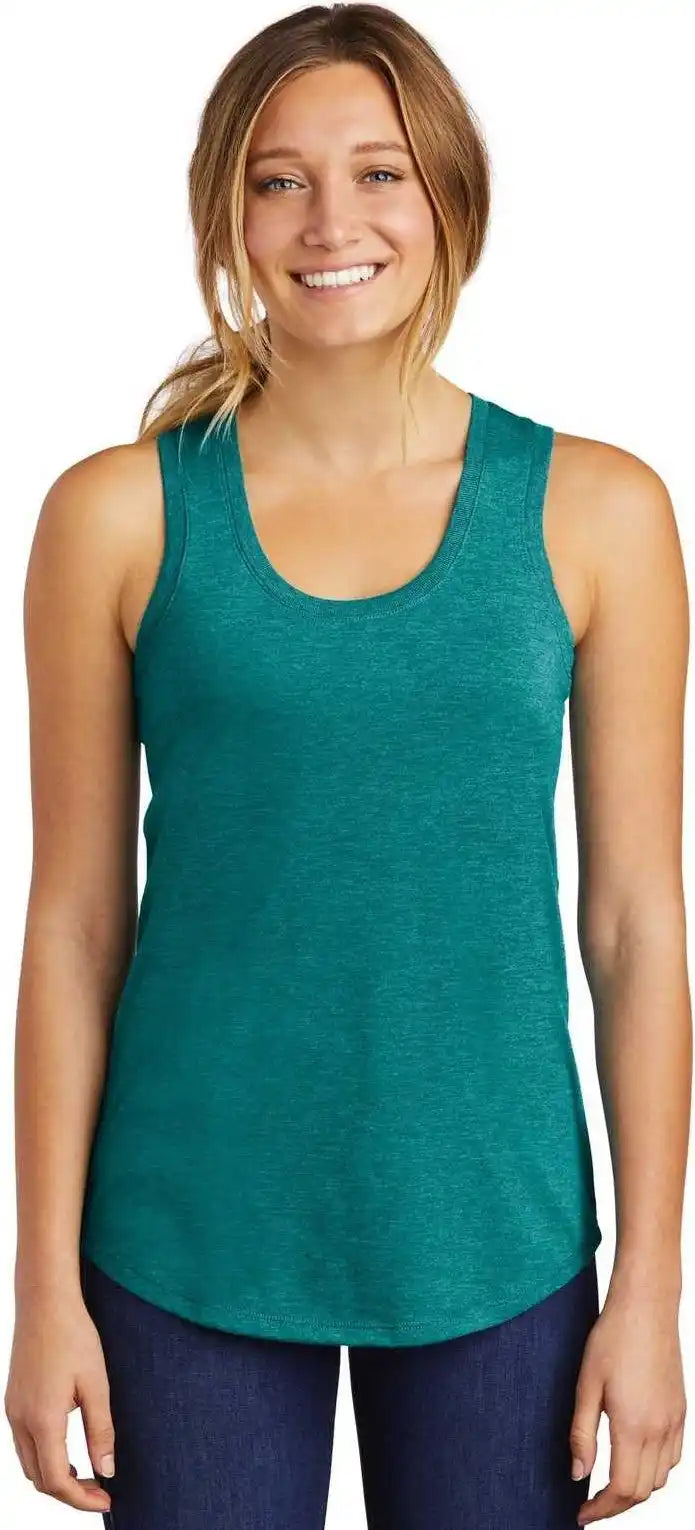 District Dm138l Women’s Perfect Tri Racerback Tank Heathered Teal