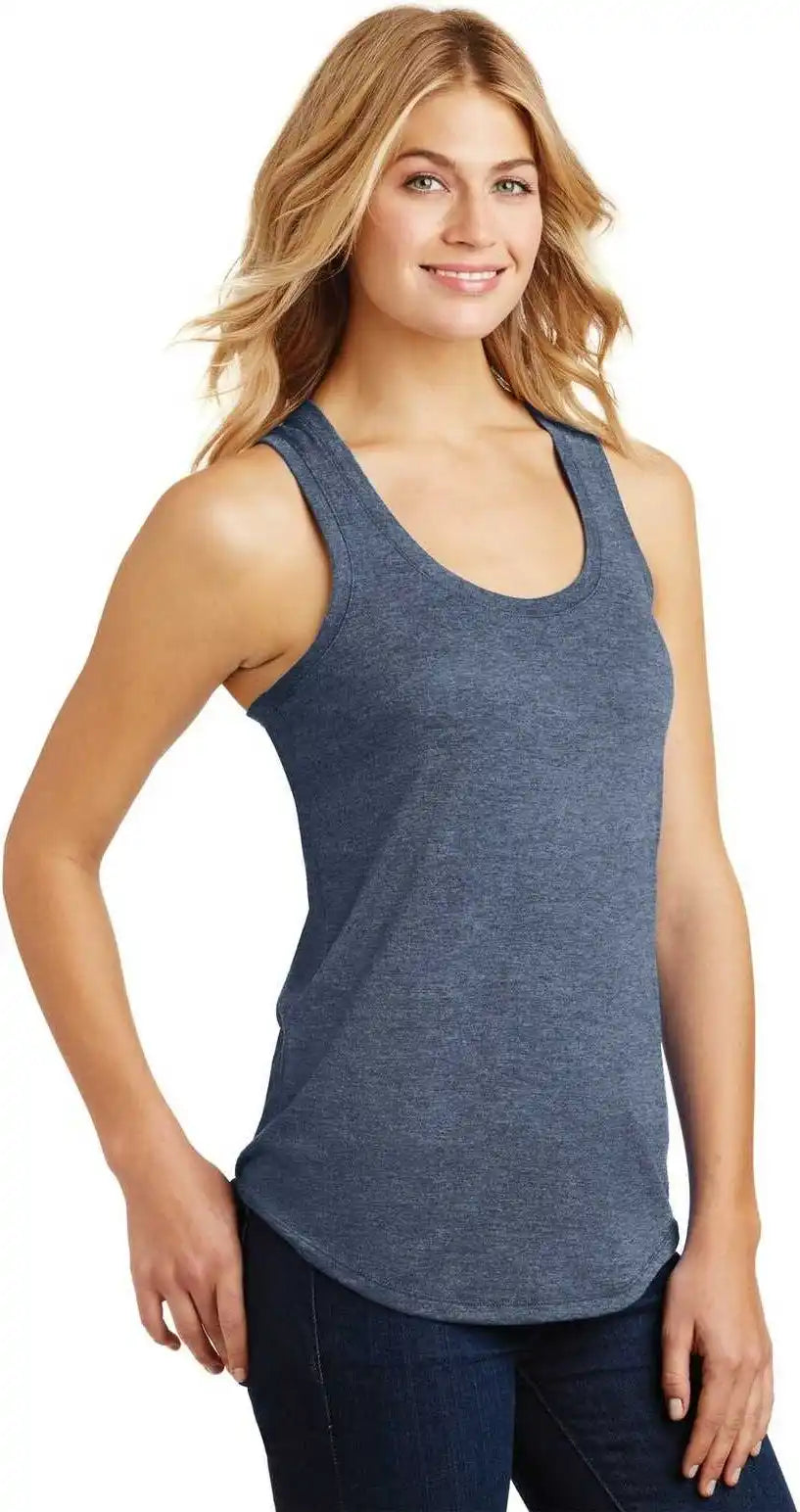 District Dm138l Women’s Perfect Tri Racerback Tank Navy Frost