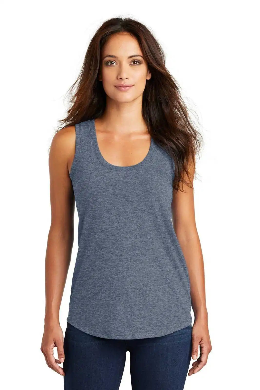 District Dm138l Women’s Perfect Tri Racerback Tank - Navy Frost