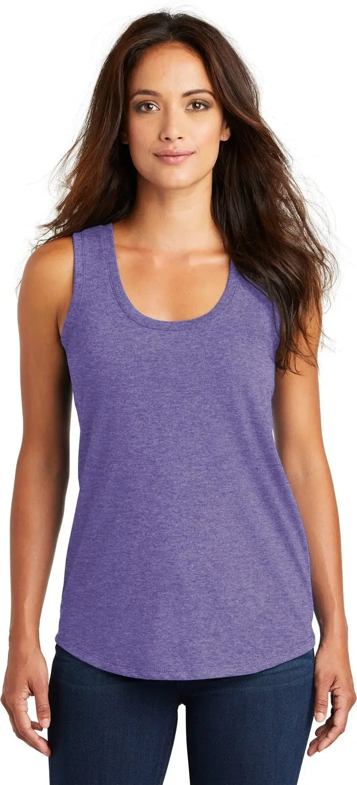 District Dm138l Women’s Perfect Tri Racerback Tank - Purple Frost - Ladies Xs