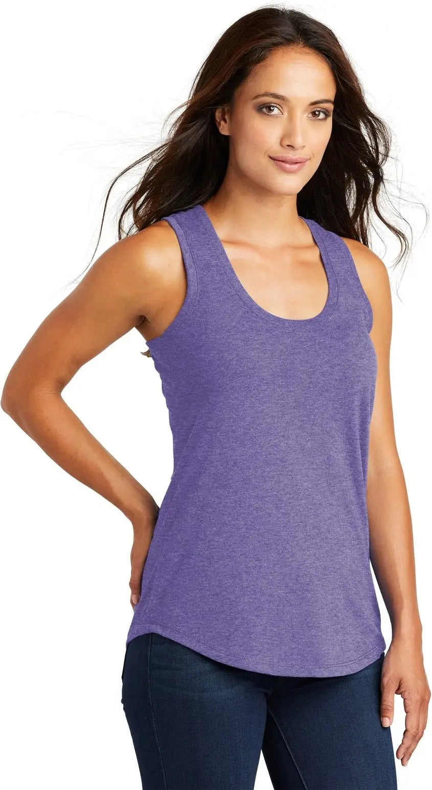 District Dm138l Women’s Perfect Tri Racerback Tank - Purple Frost