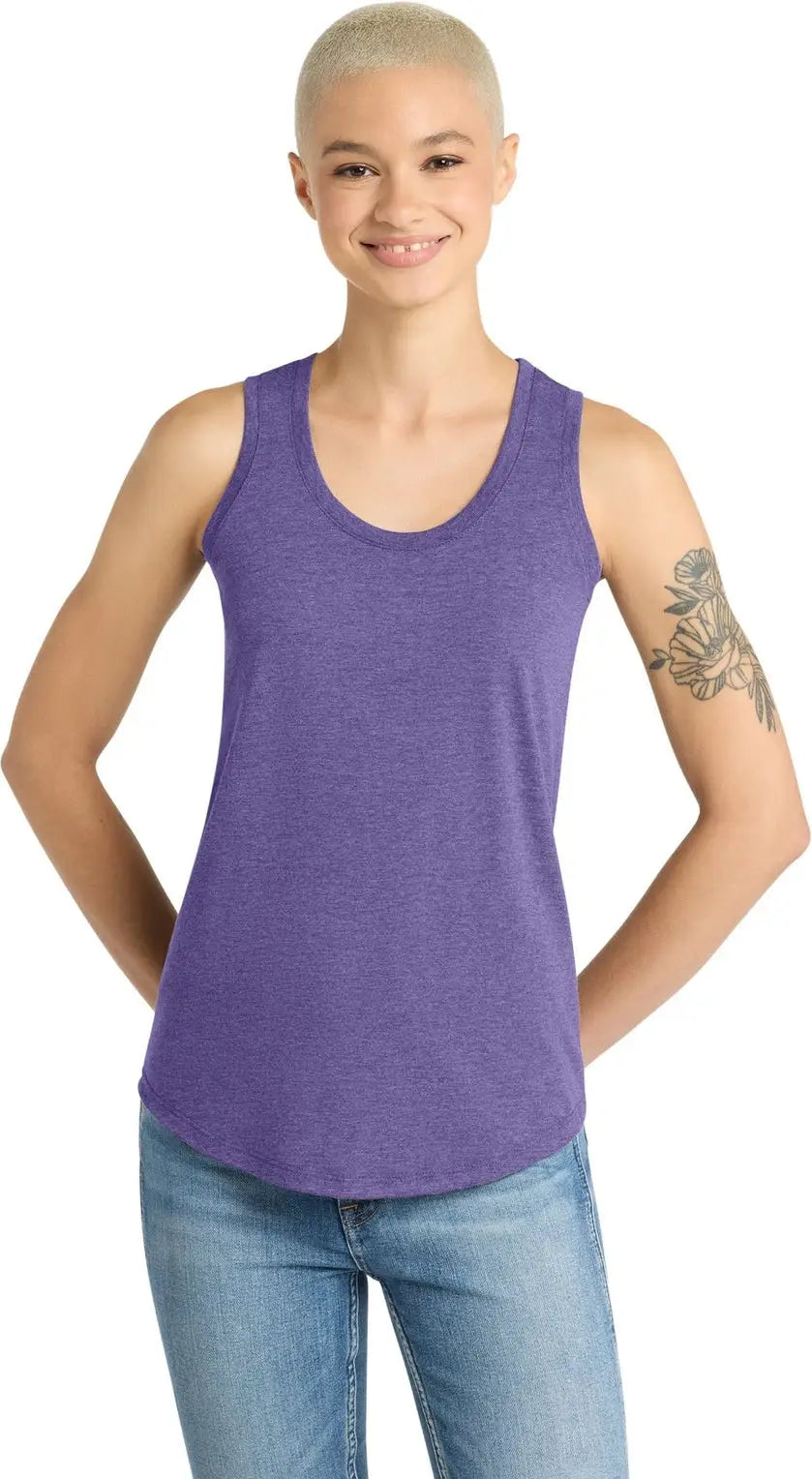 District Dm138l Women’s Perfect Tri Racerback Tank - Purple Frost