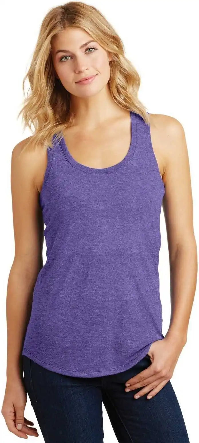 District Dm138l Women’s Perfect Tri Racerback Tank Purple Frost
