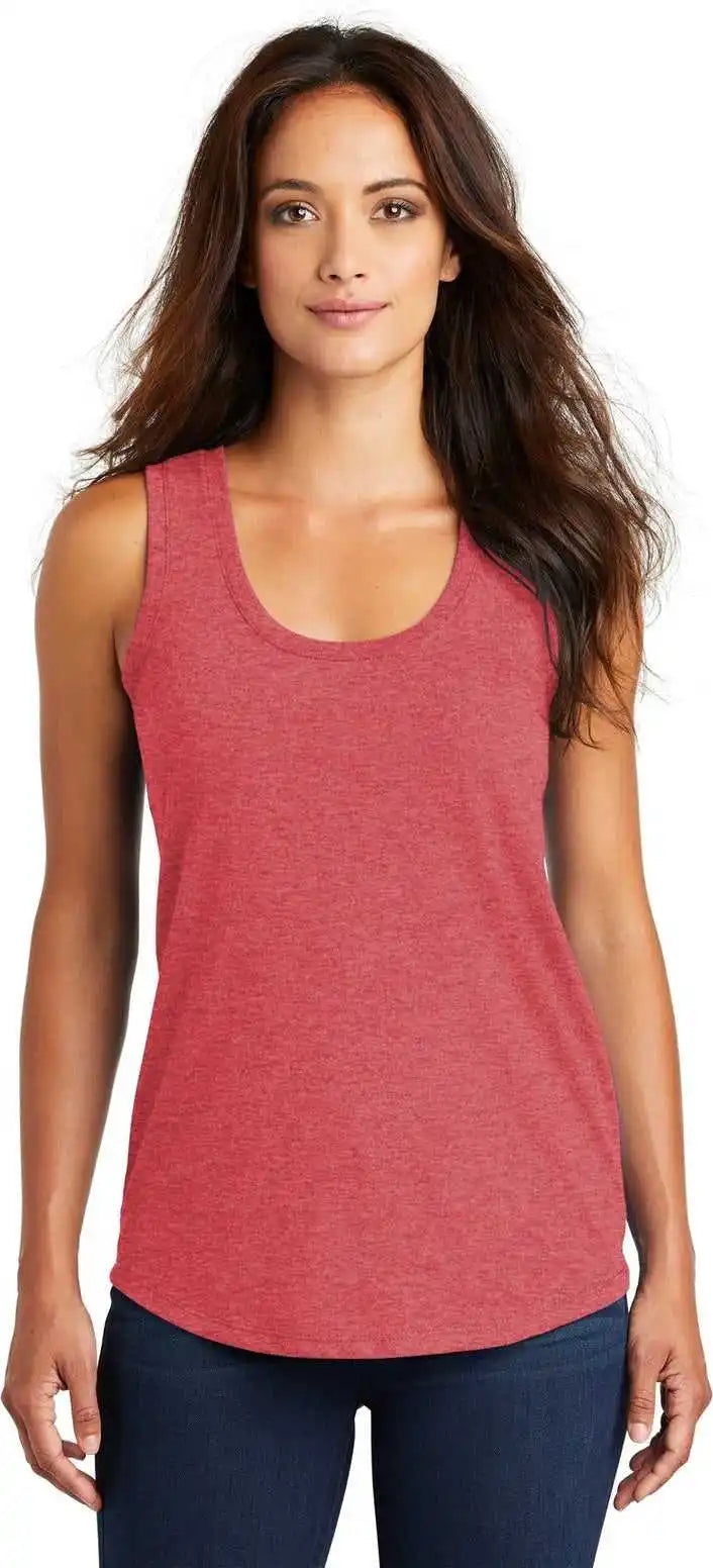 District Dm138l Women’s Perfect Tri Racerback Tank - Red Frost