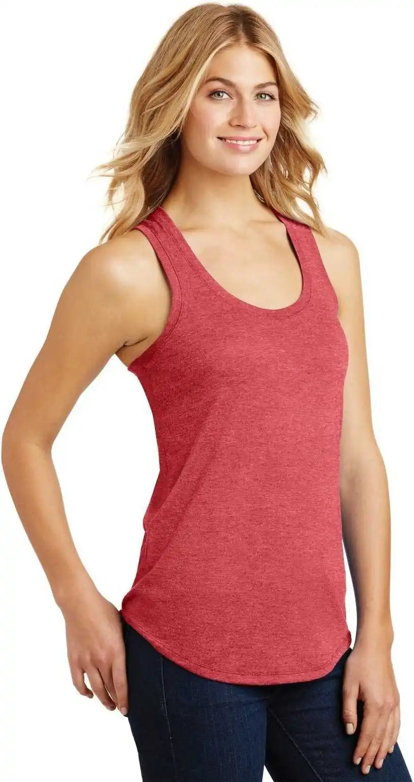 District Dm138l Women’s Perfect Tri Racerback Tank - Red Frost