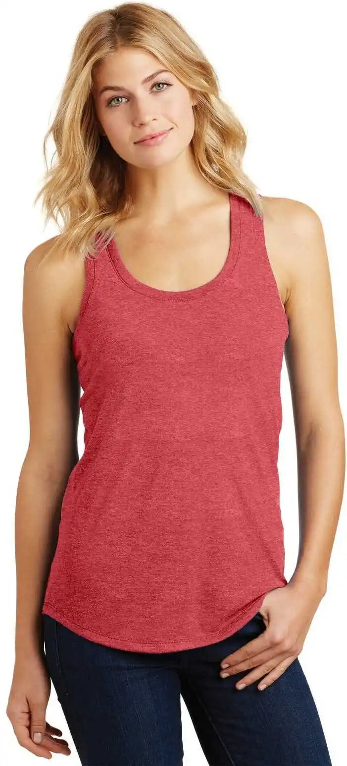 District Dm138l Women’s Perfect Tri Racerback Tank - Red Frost