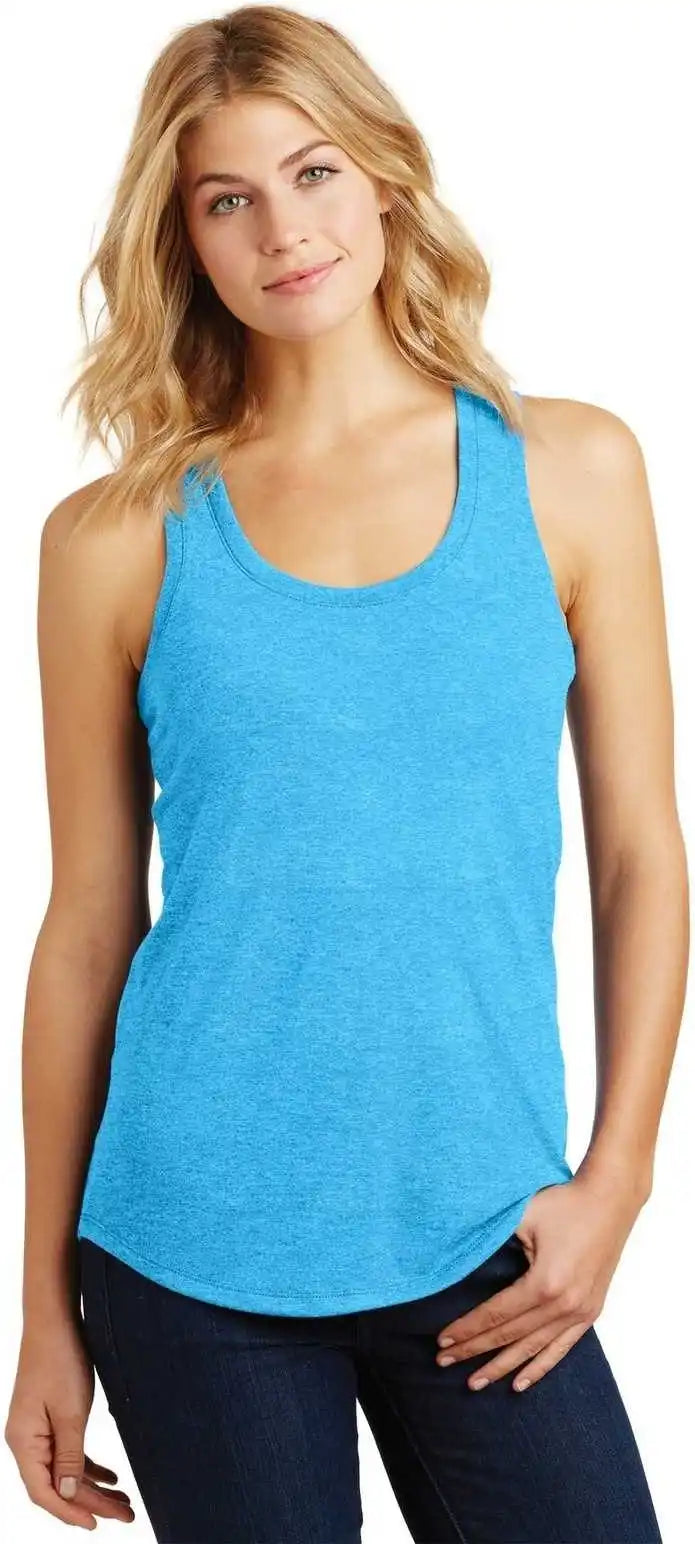 District Dm138l Women’s Perfect Tri Racerback Tank Turquoise Frost