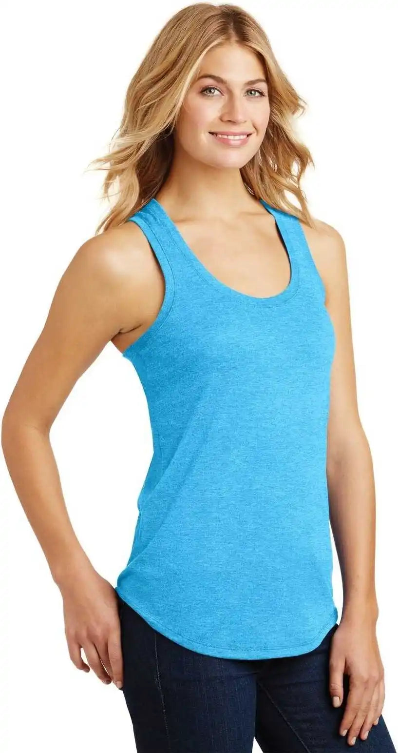 District Dm138l Women’s Perfect Tri Racerback Tank Turquoise Frost