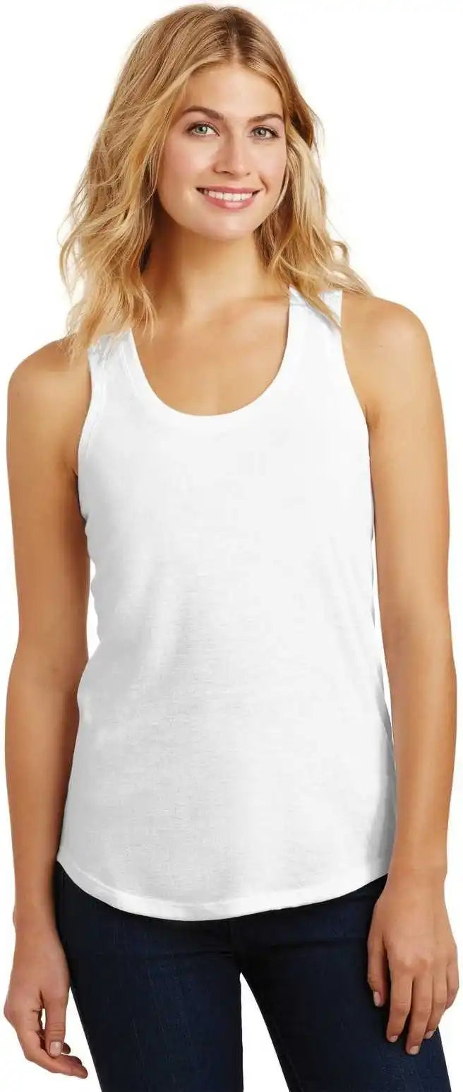 District Dm138l Women’s Perfect Tri Racerback Tank - White