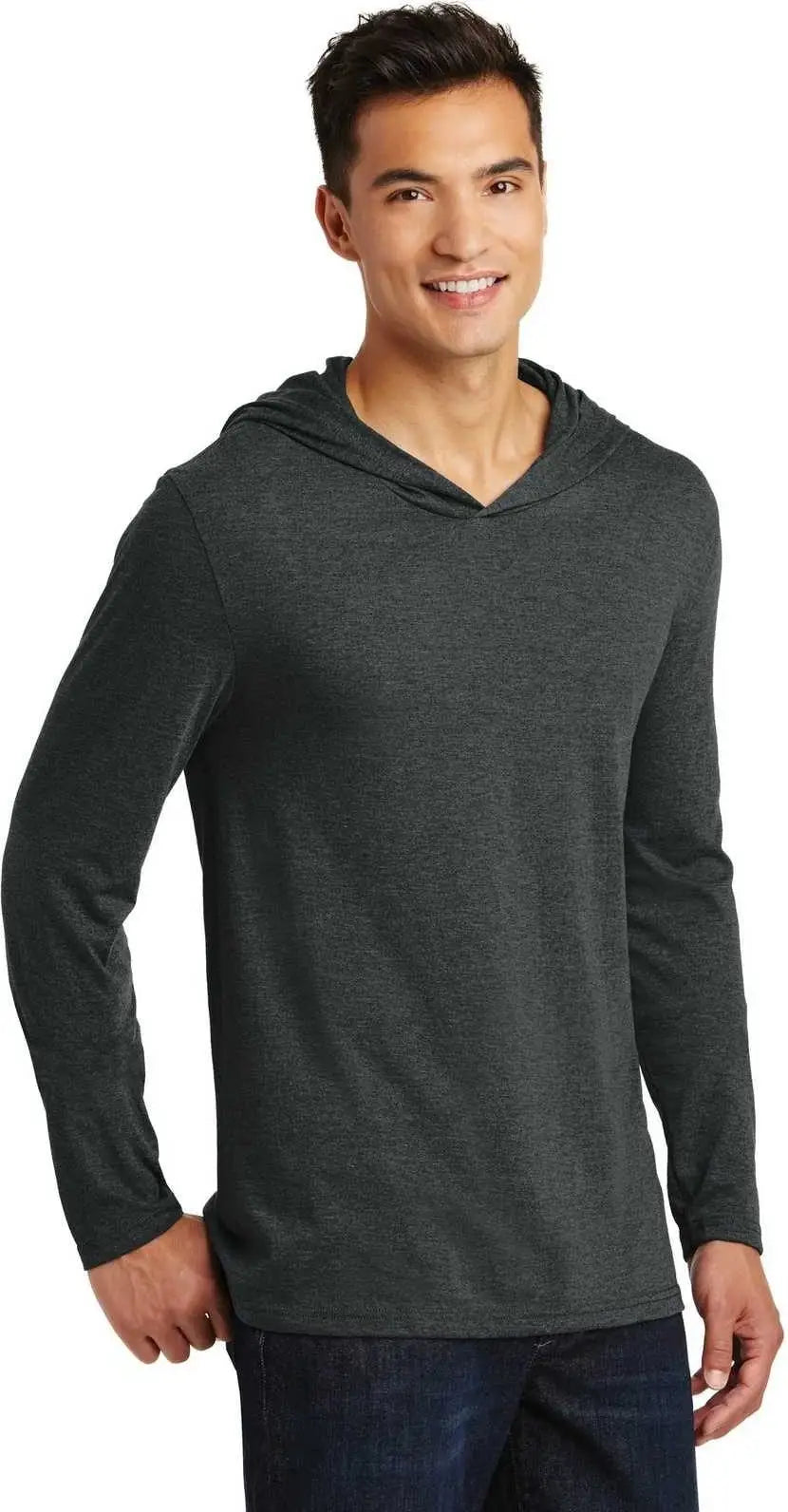 District Dm139 Perfect Tri Long Sleeve Hoodie - Black Frost