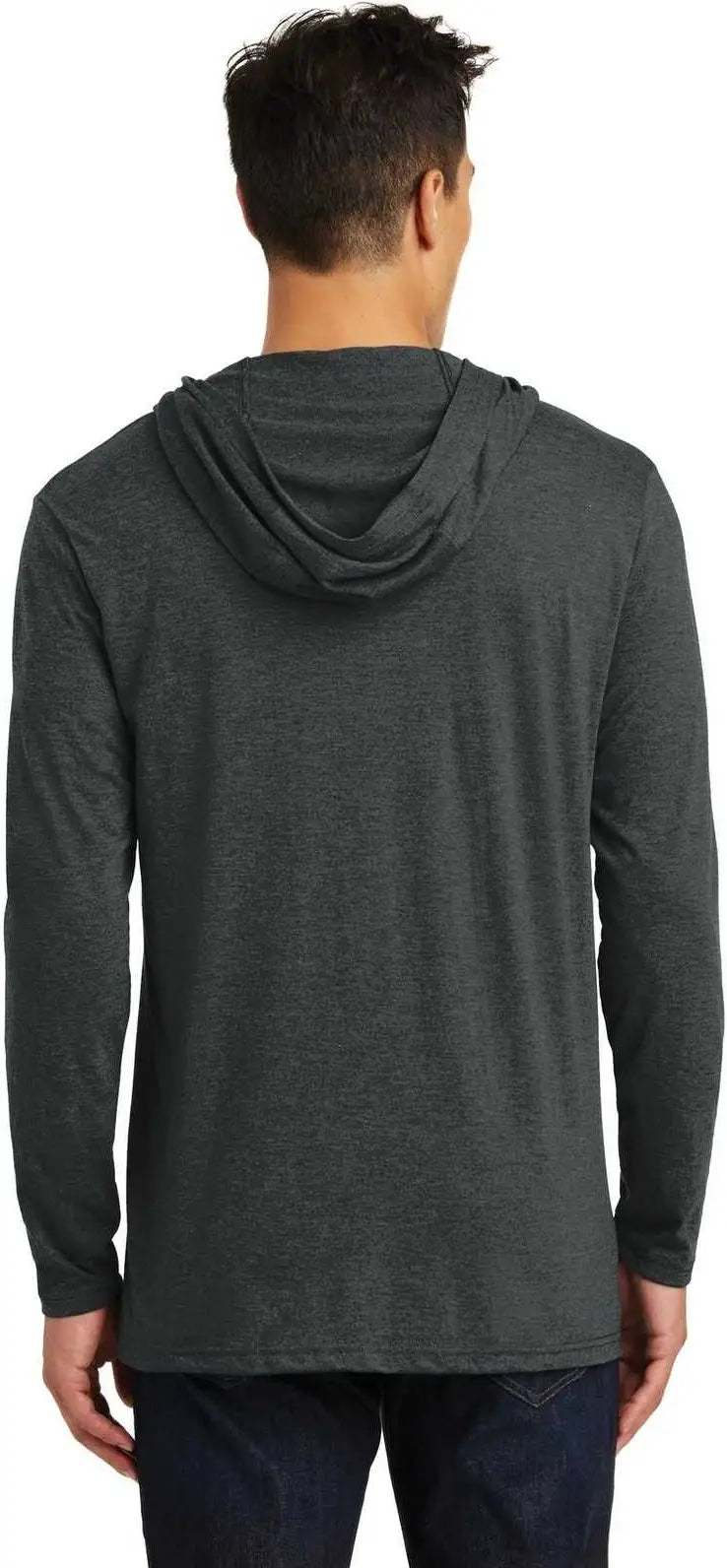 District Dm139 Perfect Tri Long Sleeve Hoodie - Black Frost