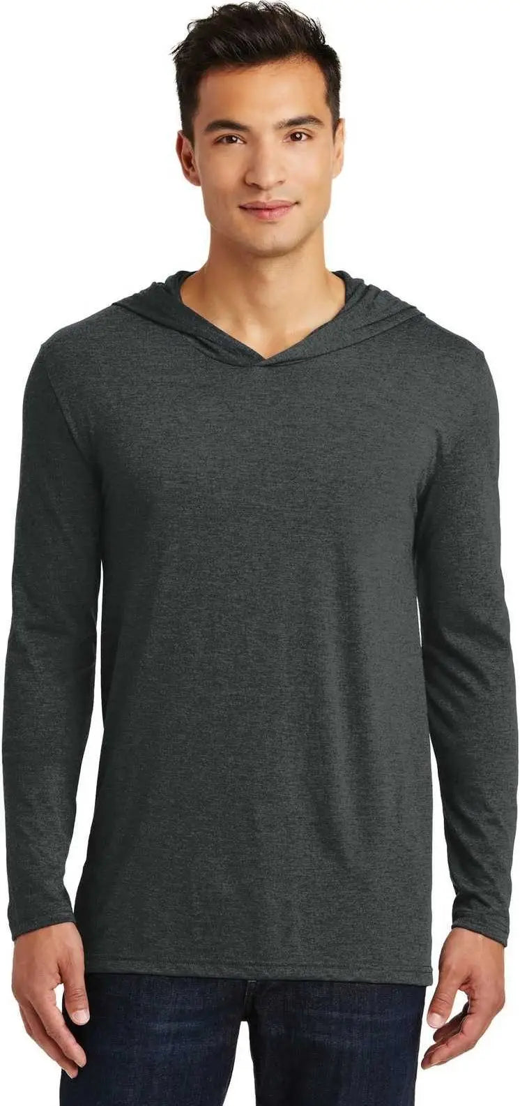 District Dm139 Perfect Tri Long Sleeve Hoodie - Black Frost
