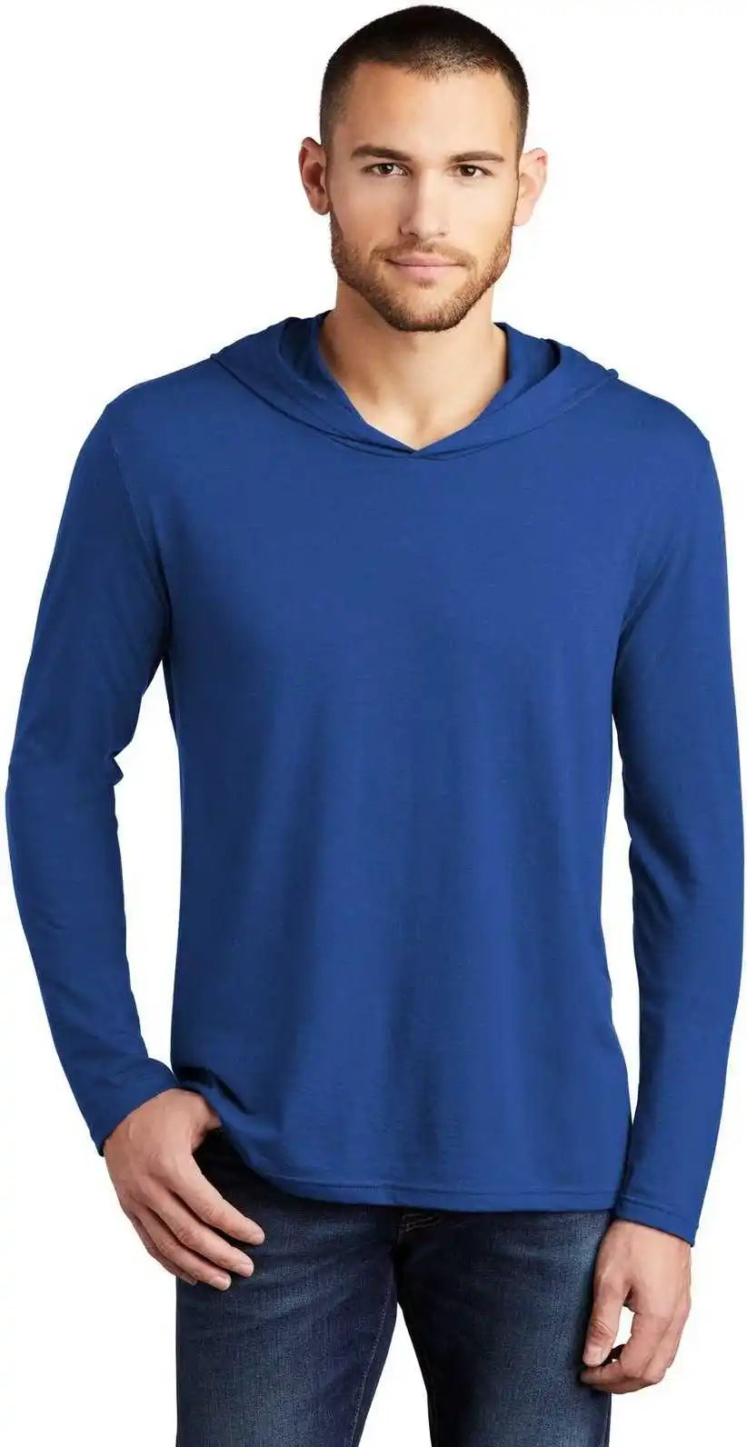 District Dm139 Perfect Tri Long Sleeve Hoodie Deep Royal