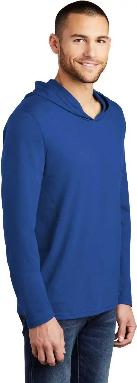 District Dm139 Perfect Tri Long Sleeve Hoodie Deep Royal