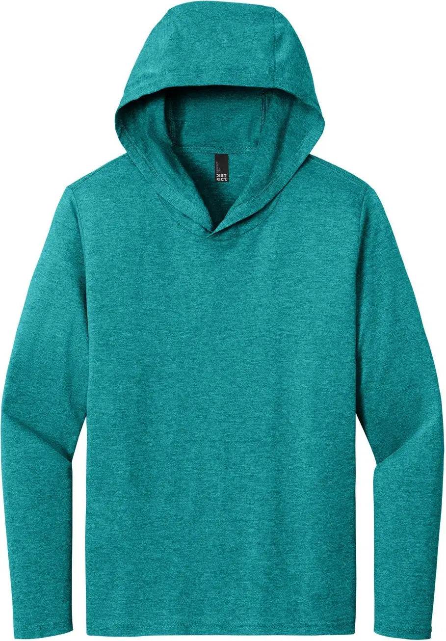 District Dm139 Perfect Tri Long Sleeve Hoodie - Heathered Teal