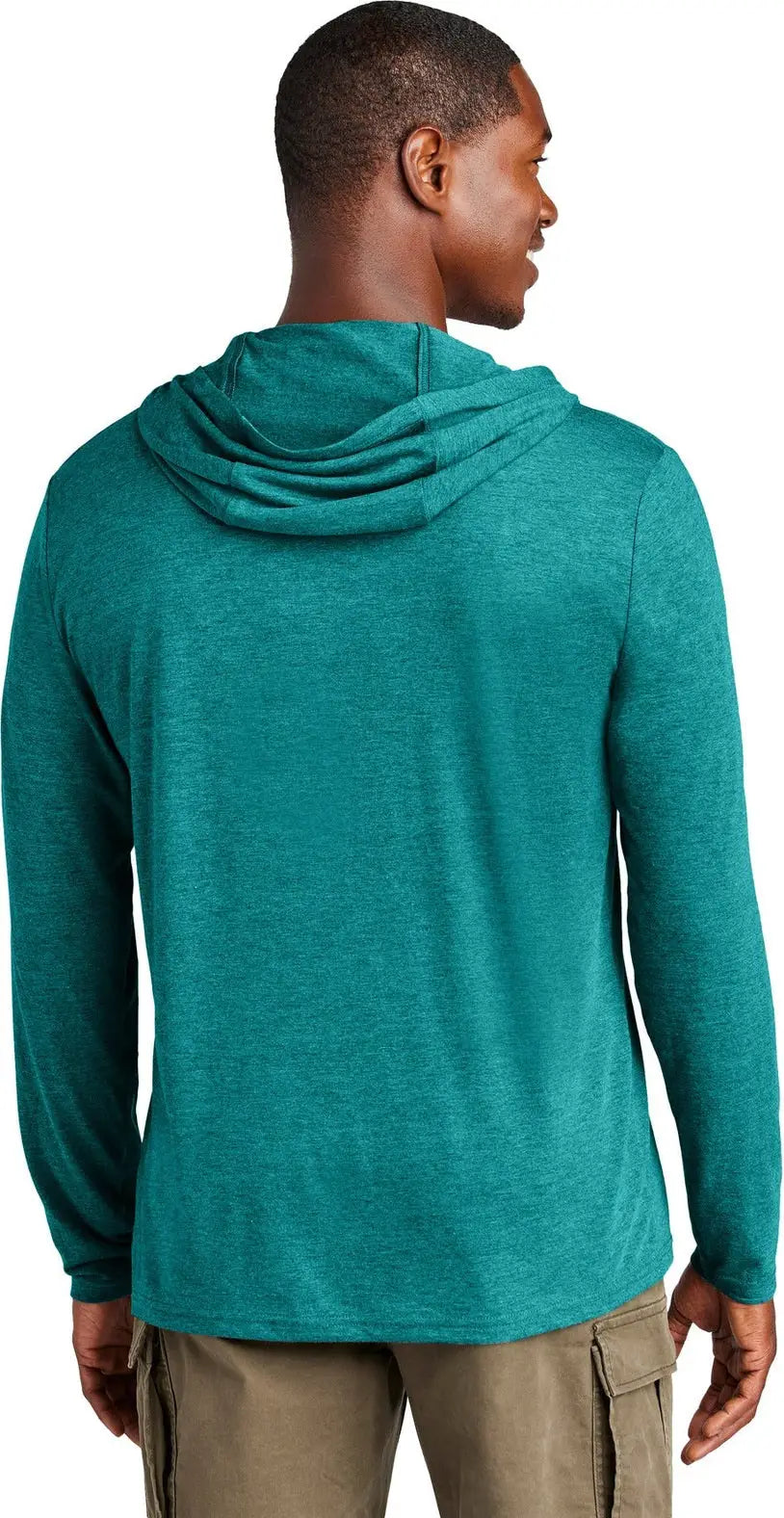 District Dm139 Perfect Tri Long Sleeve Hoodie - Heathered Teal