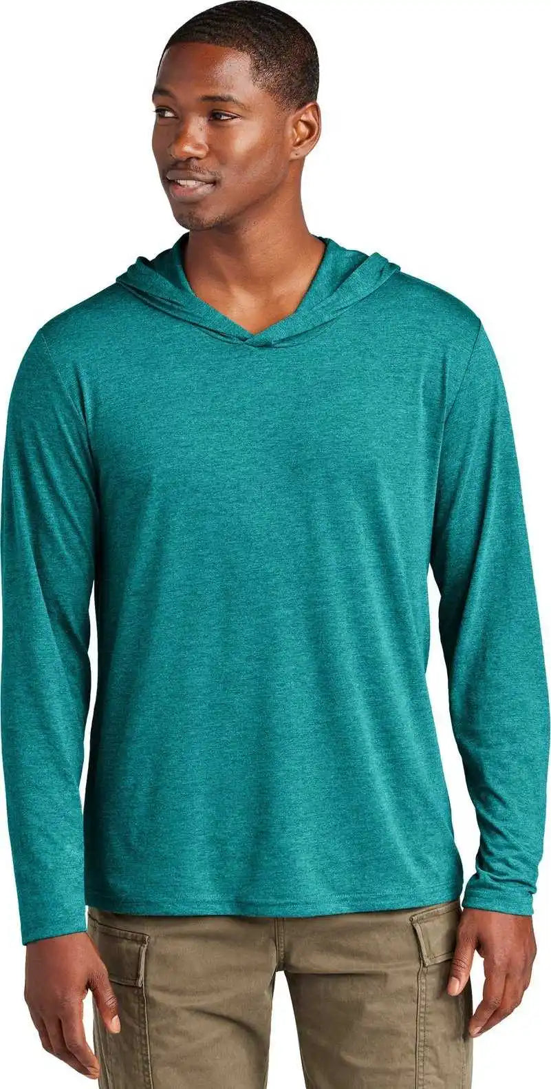 District Dm139 Perfect Tri Long Sleeve Hoodie Htdteal