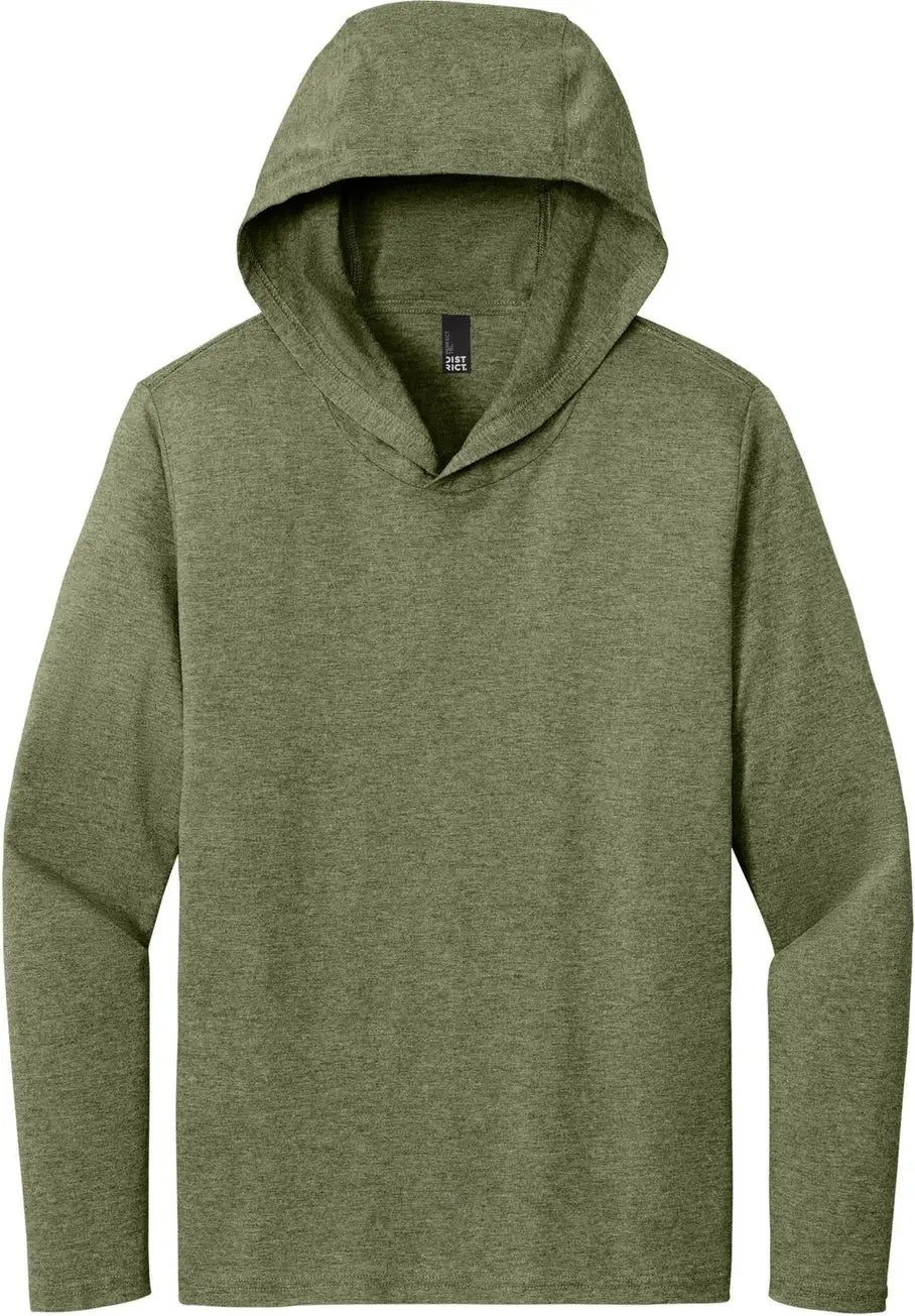 District Dm139 Perfect Tri Long Sleeve Hoodie - Military Green Frost