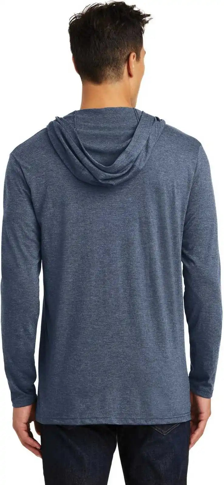 District Dm139 Perfect Tri Long Sleeve Hoodie Navy Frost