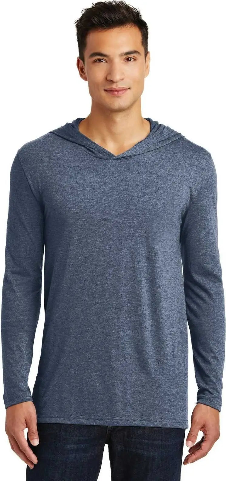District Dm139 Perfect Tri Long Sleeve Hoodie - Navy Frost
