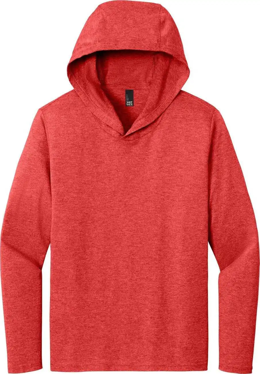 District Dm139 Perfect Tri Long Sleeve Hoodie - Red Frost