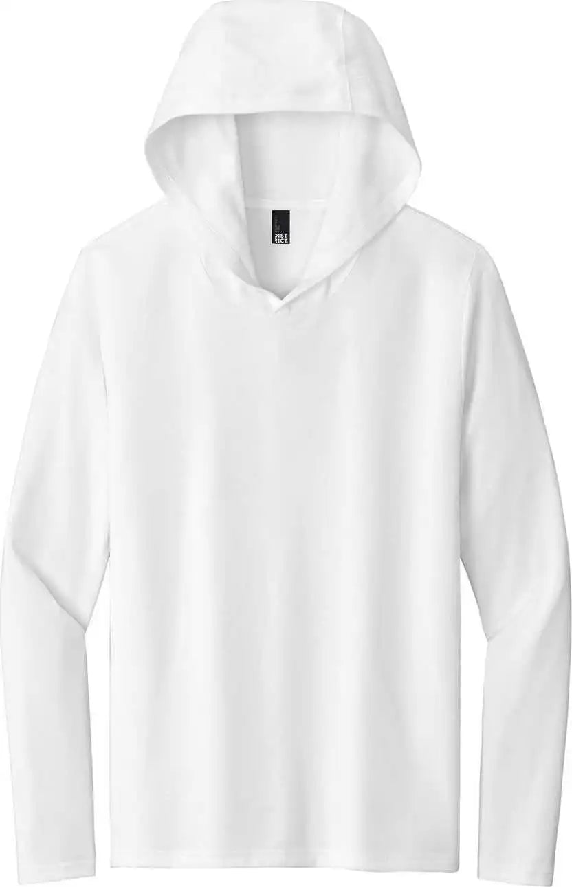 District Dm139 Perfect Tri Long Sleeve Hoodie White