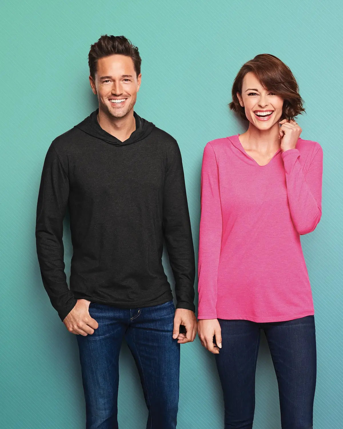 District Dm139l Women’s Perfect Tri Long Sleeve Hoodie - Black Frost