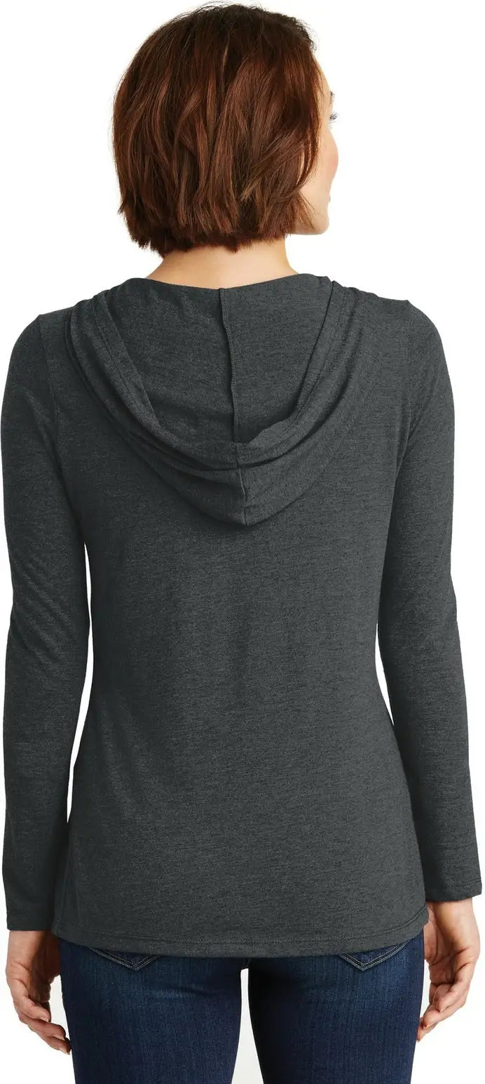 District Dm139l Women’s Perfect Tri Long Sleeve Hoodie - Black Frost