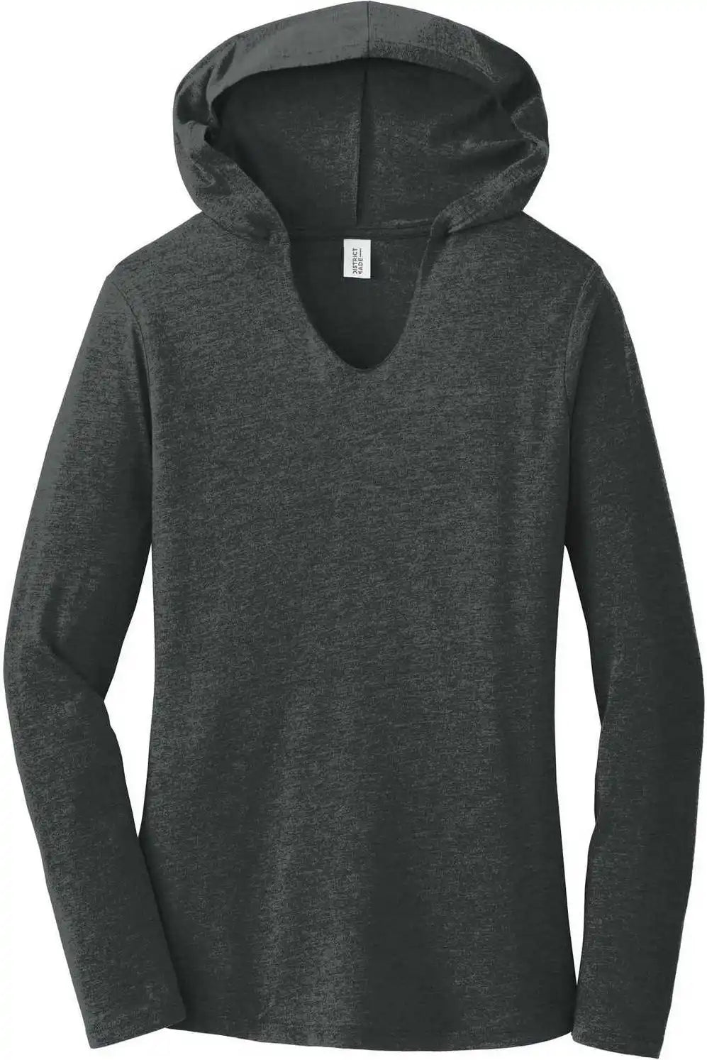 District Dm139l Women’s Perfect Tri Long Sleeve Hoodie Black Frost